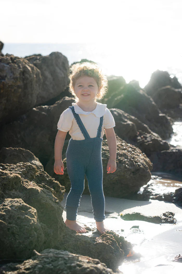 overall ribbed ruffle long