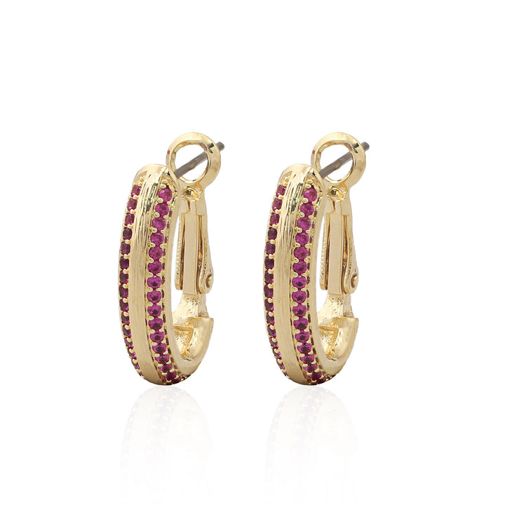 earring huggie brushed gold ribbon