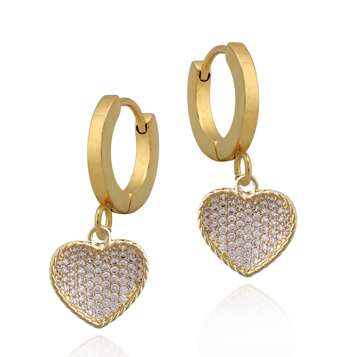 earring huggie inward puffed heart