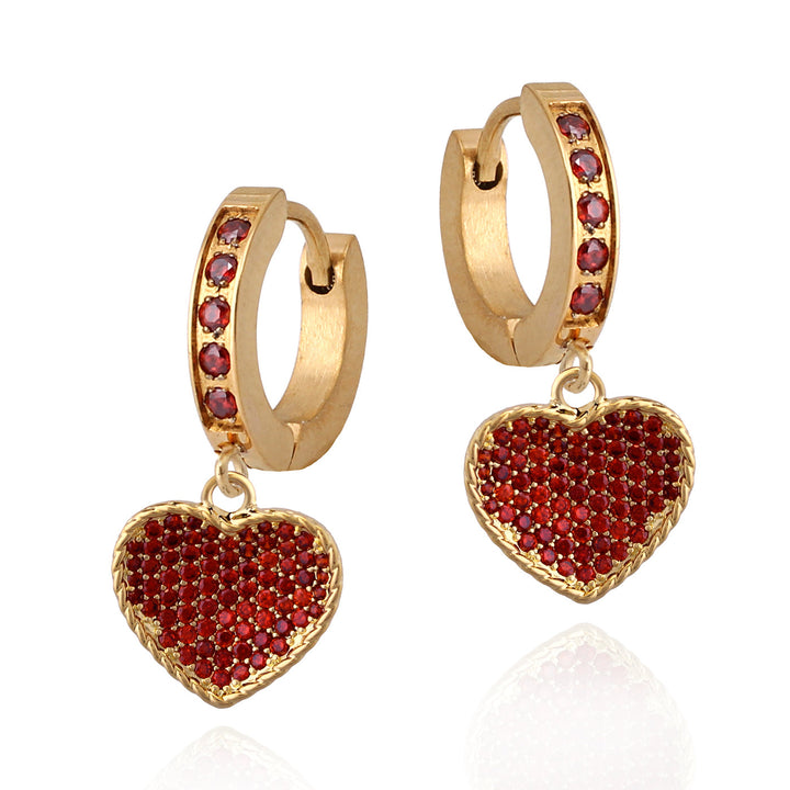 earring huggie inward puffed heart