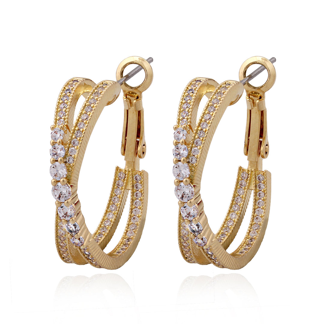 earring huggie criss cross