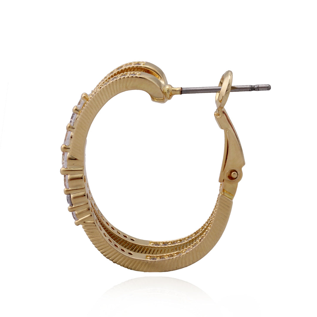 earring huggie criss cross