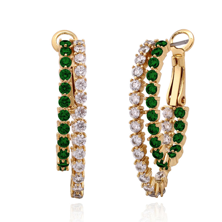 earring huggie double three prong