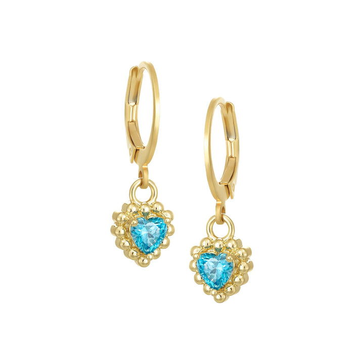 earring leverback tiny dotted rim heart