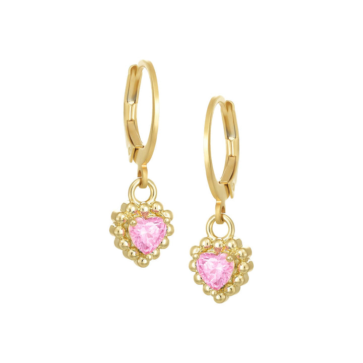 earring leverback tiny dotted rim heart