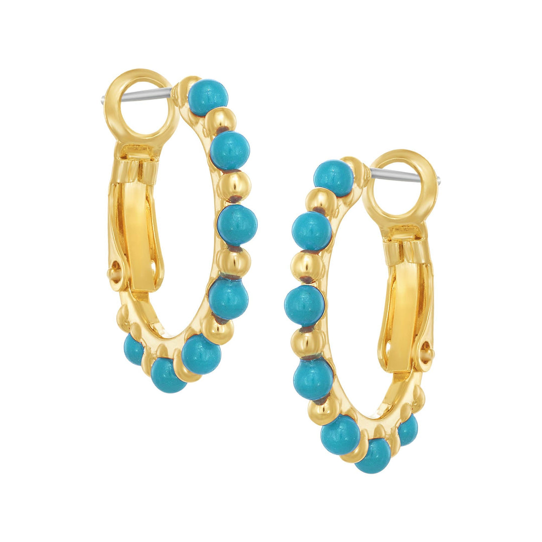 earring huggie pearl & gold