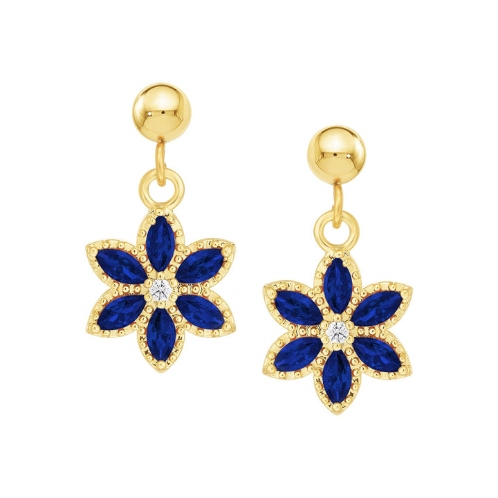 earring leverback pointy stones flower