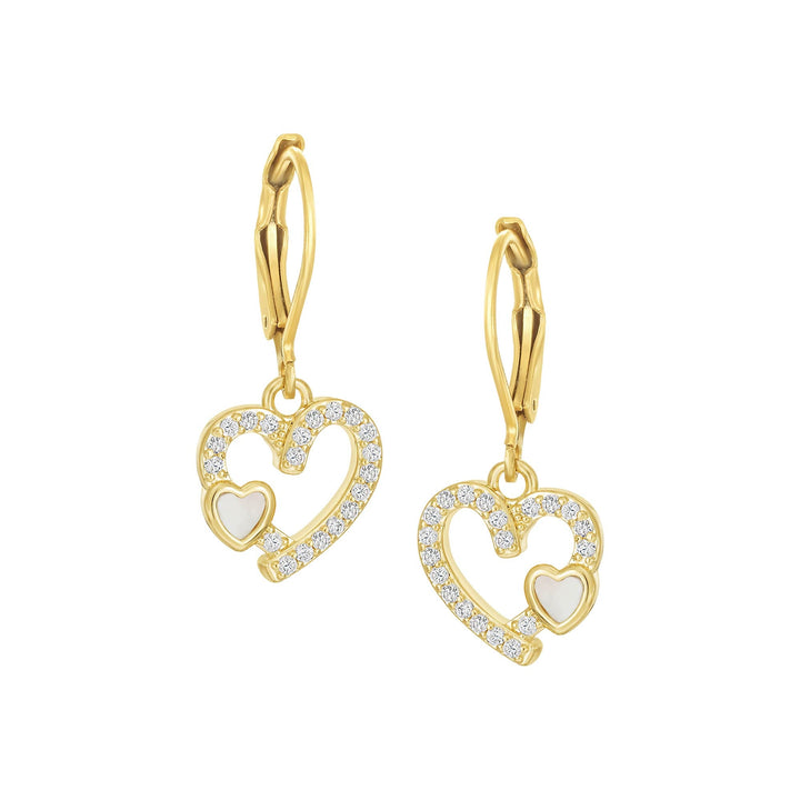 earring twisted u loop mop on outline heart