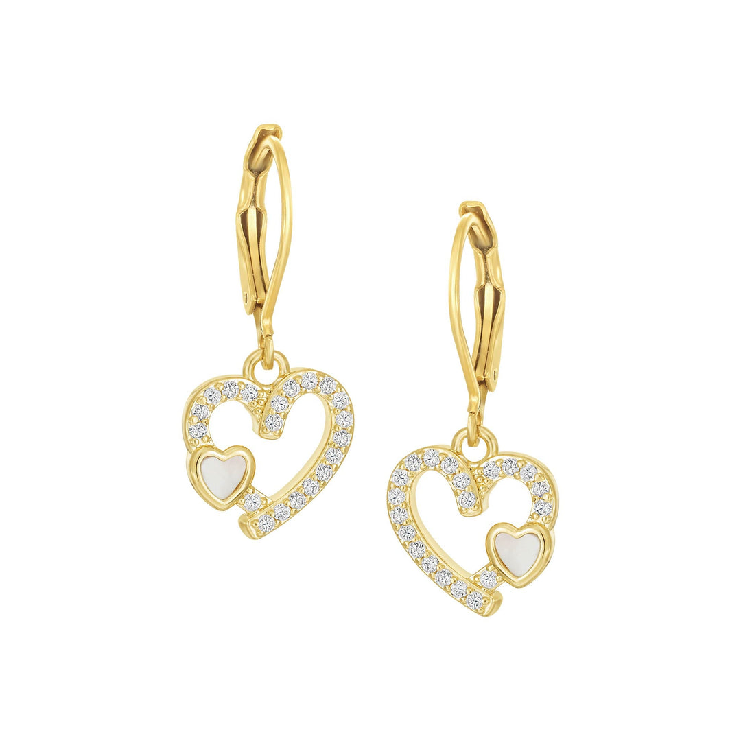 earring twisted u loop mop on outline heart