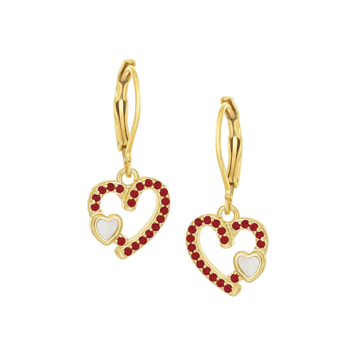 earring twisted u loop mop on outline heart