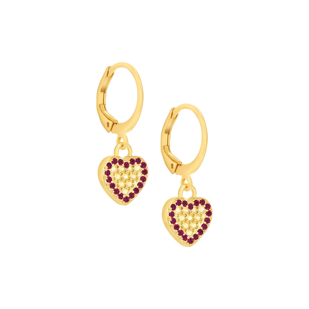 earring plain loop honeycomb heart