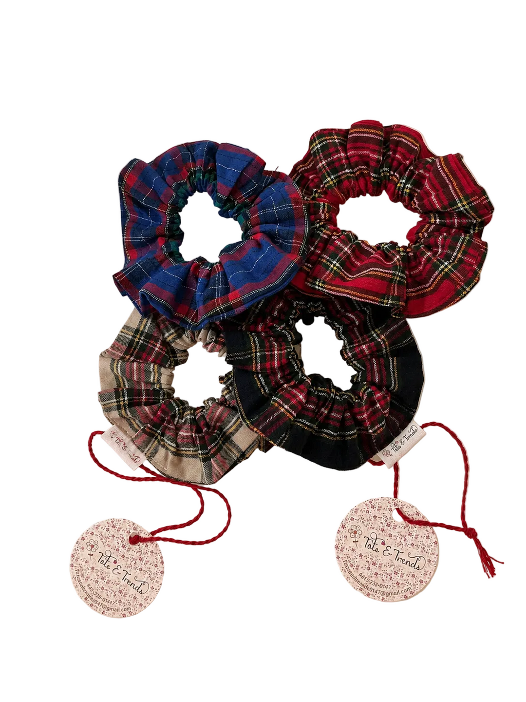 pony scrunchie plaid