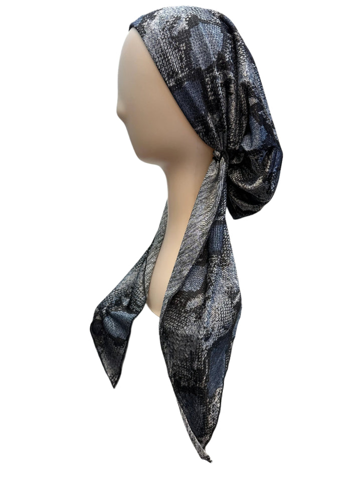 pretied lined crocodile print