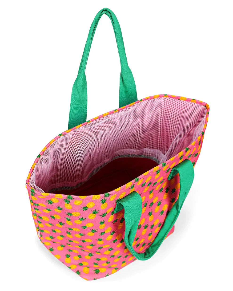 tote bag with pineapple makeup set