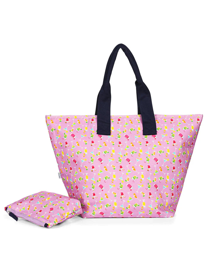 tote bag with drinks makeup set