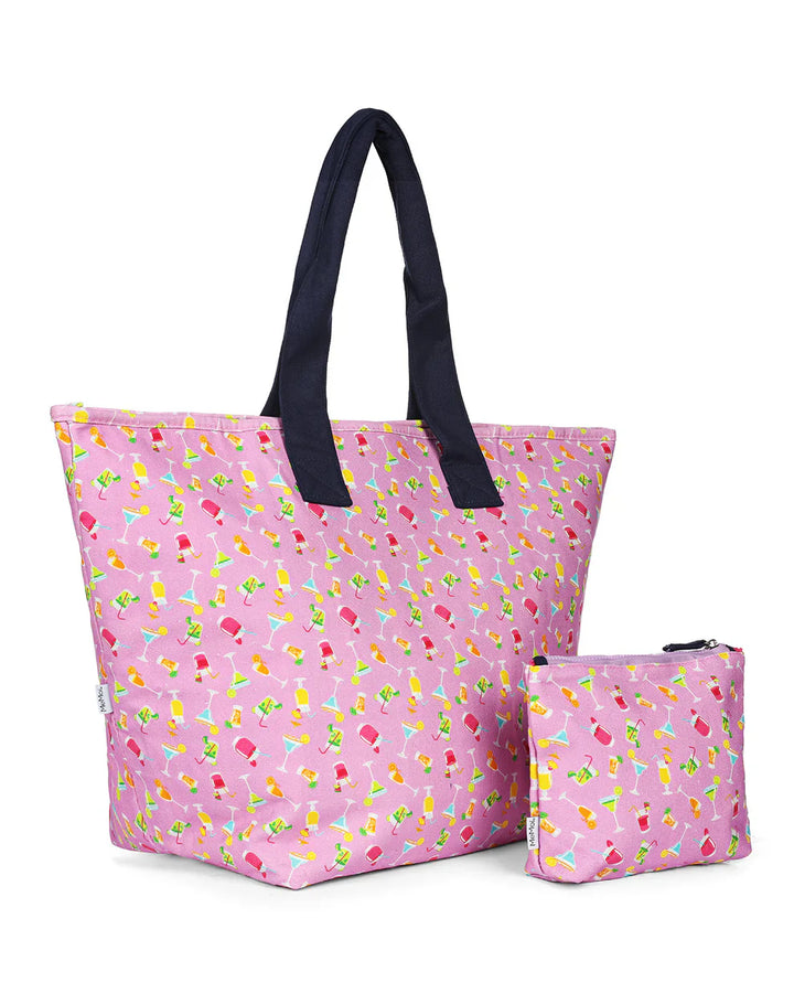 tote bag with drinks makeup set