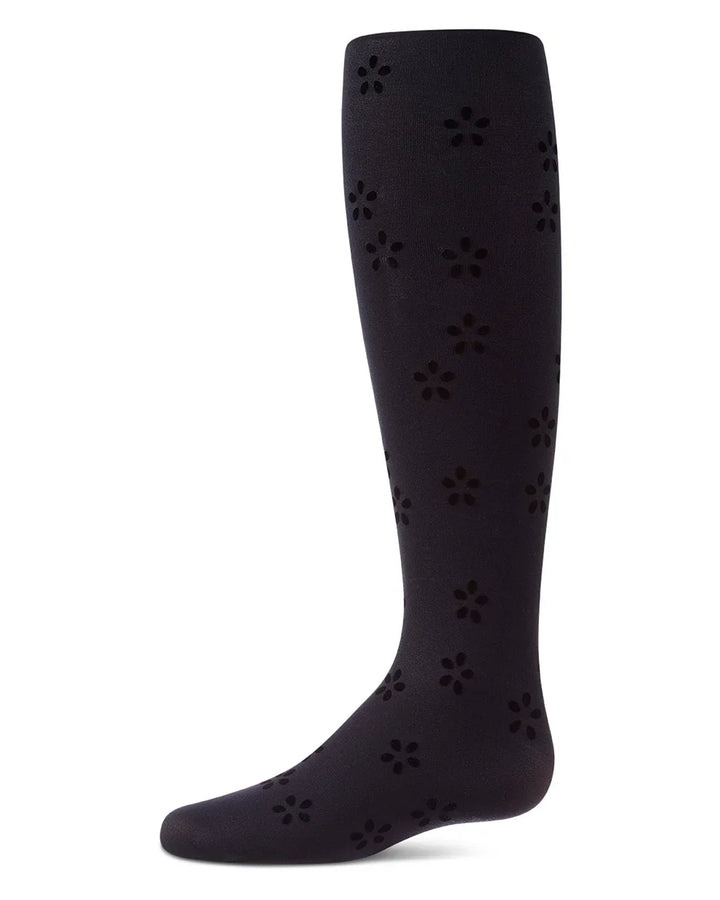 tights flocked confetti flower
