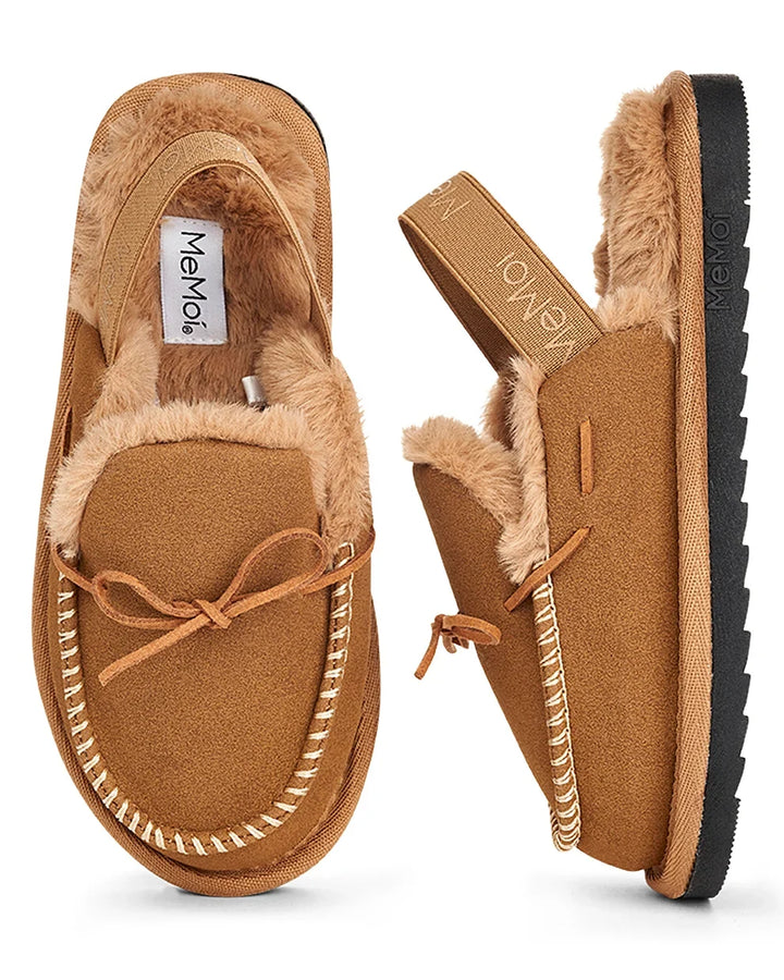 slippers suede bow