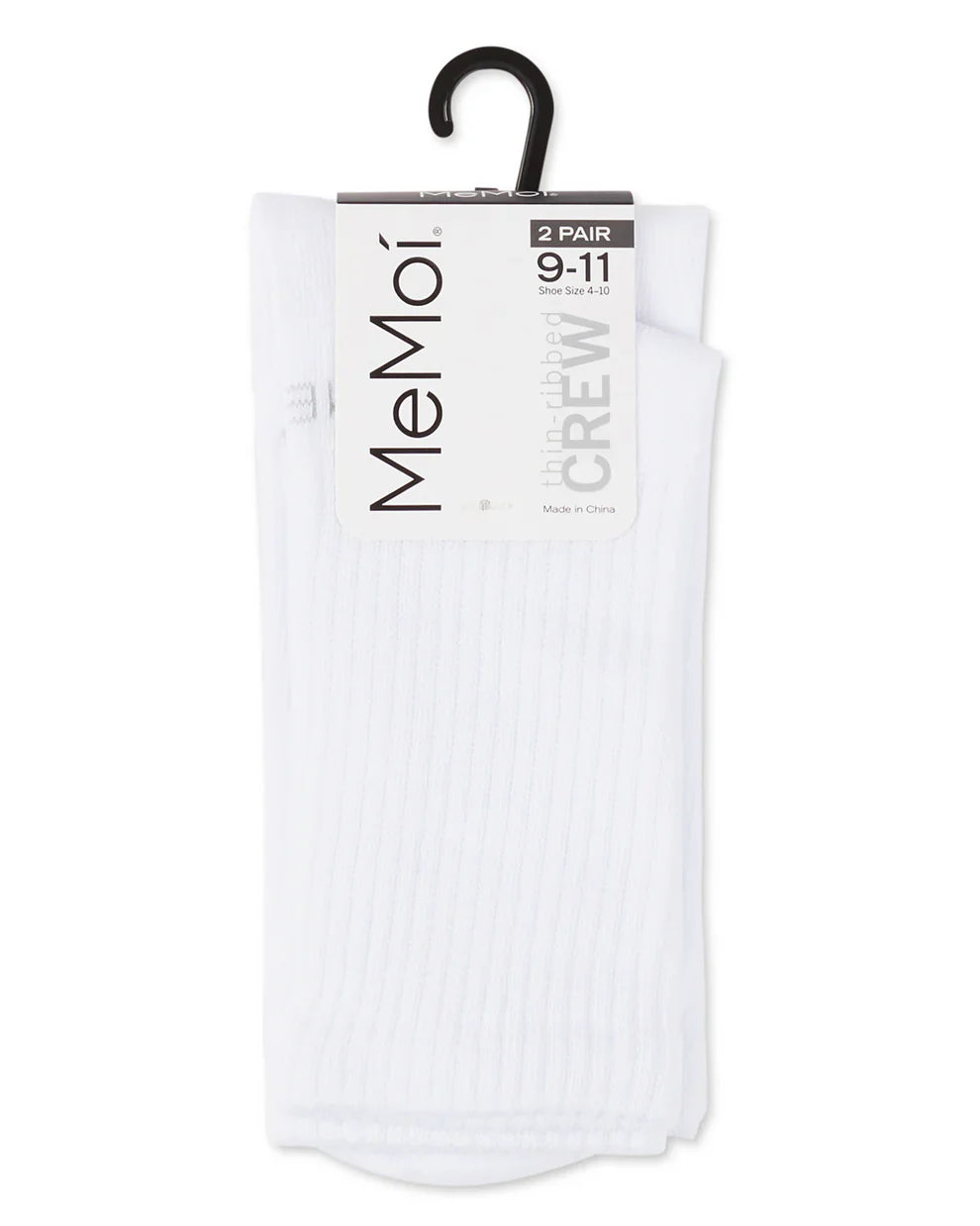 2pp thin ribbed crew socks