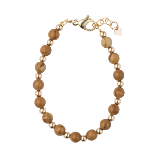 bracelet wood grain stone w beads