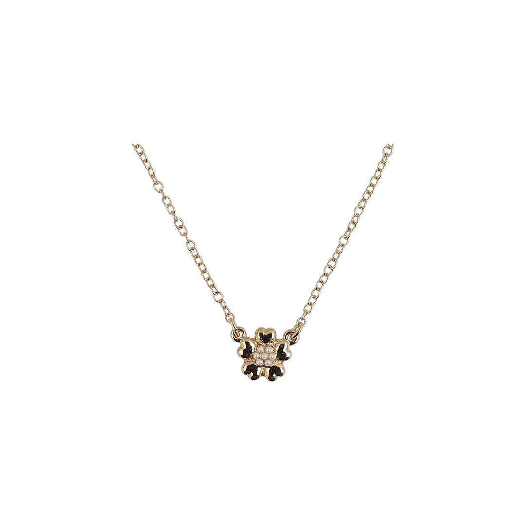 necklace heart base pearl flower