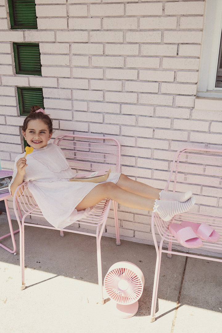 anklet striped scalloped edge