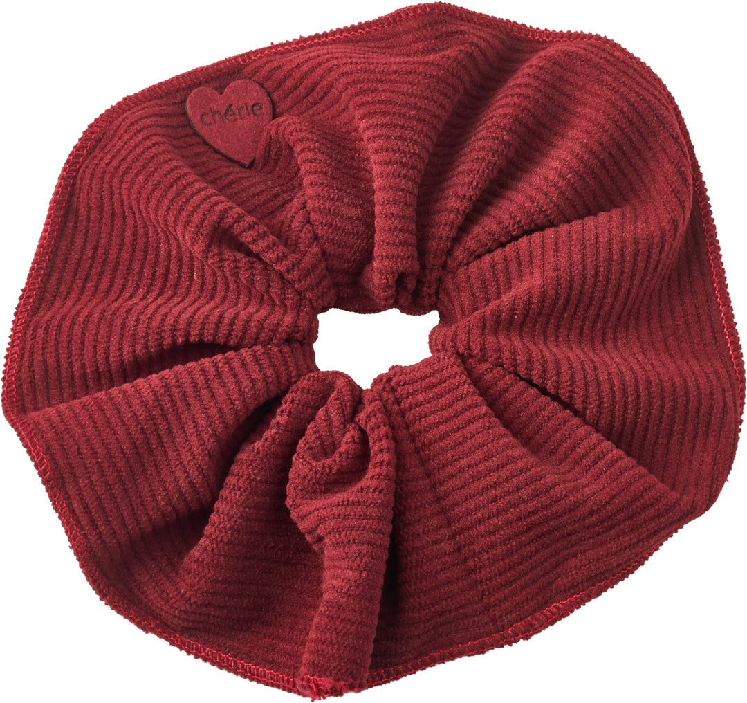 pony scrunchie corduroy heart