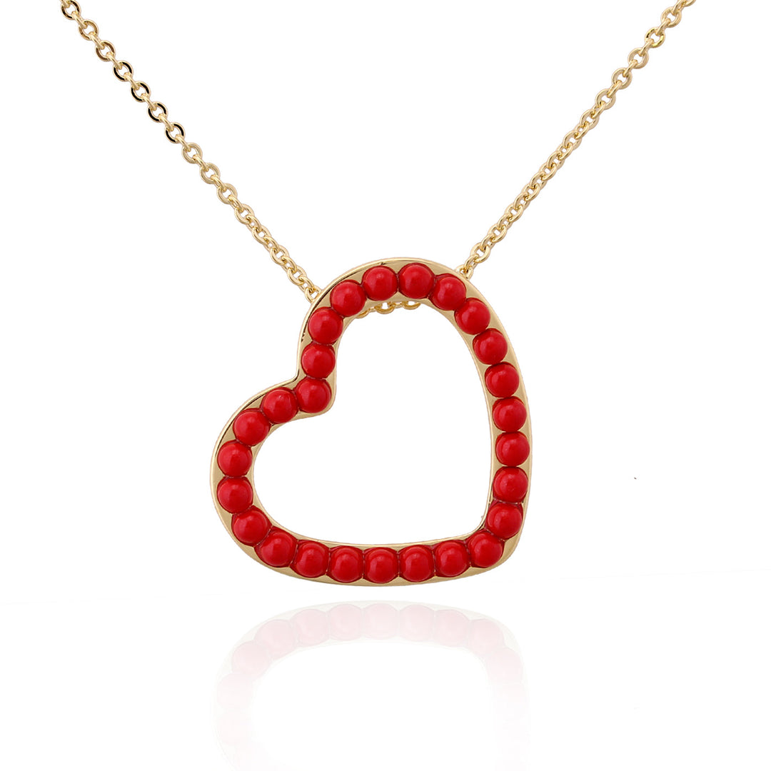 necklace pendant pearly outline heart