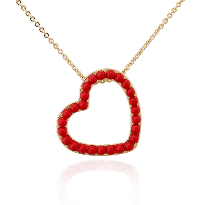necklace pendant pearly outline heart