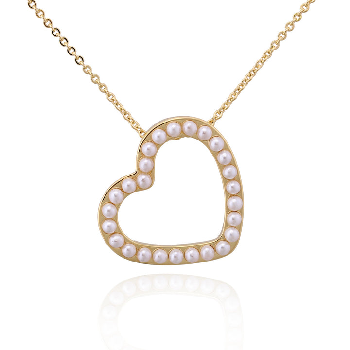 necklace pendant pearly outline heart