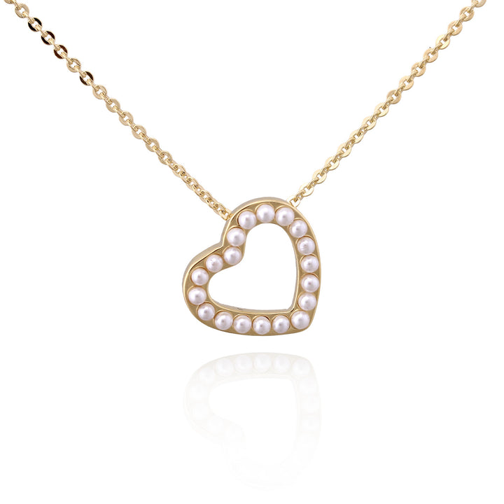 necklace pendant pearly outline heart
