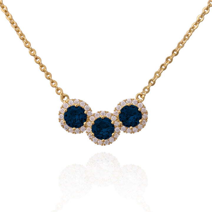 necklace three circles cz center
