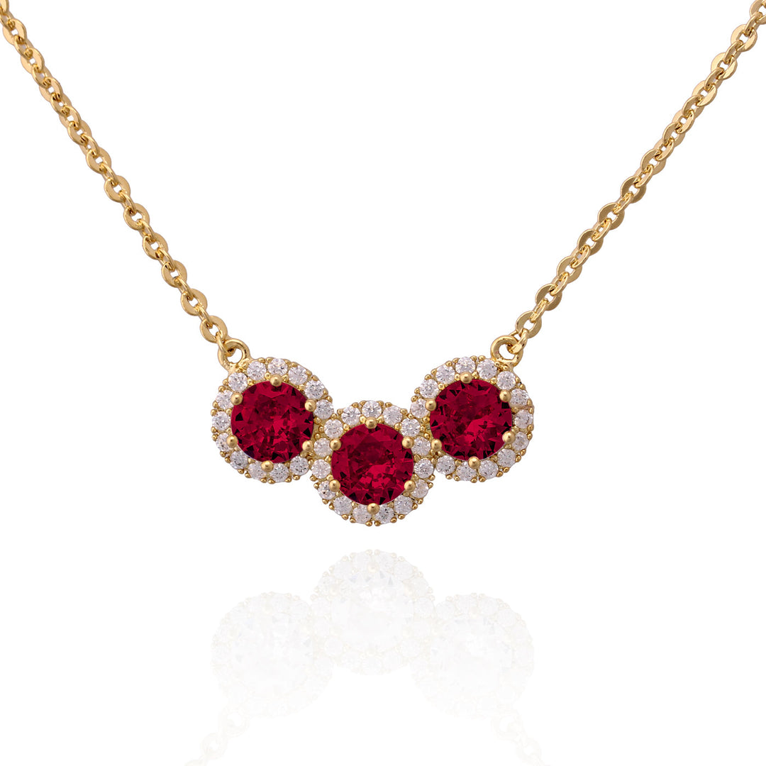 necklace three circles cz center
