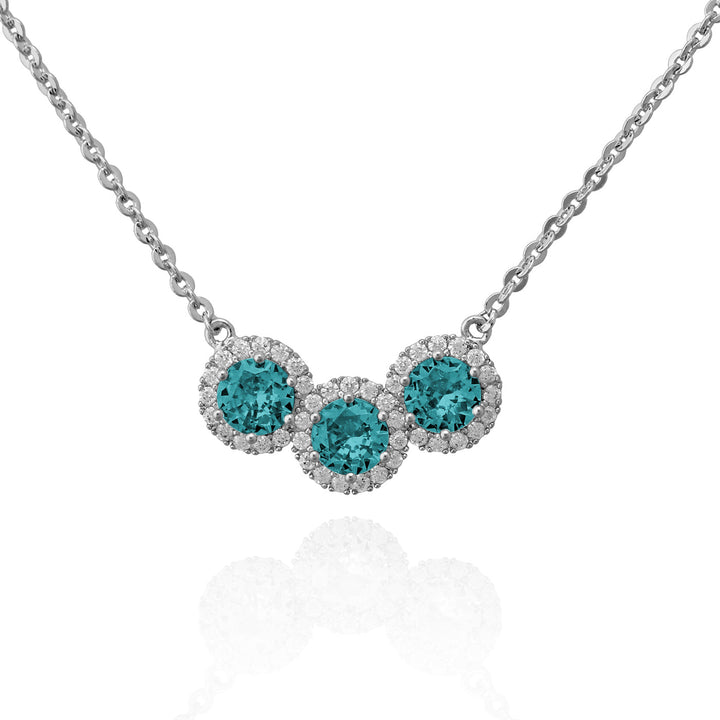 necklace pendant triple solitaire stone