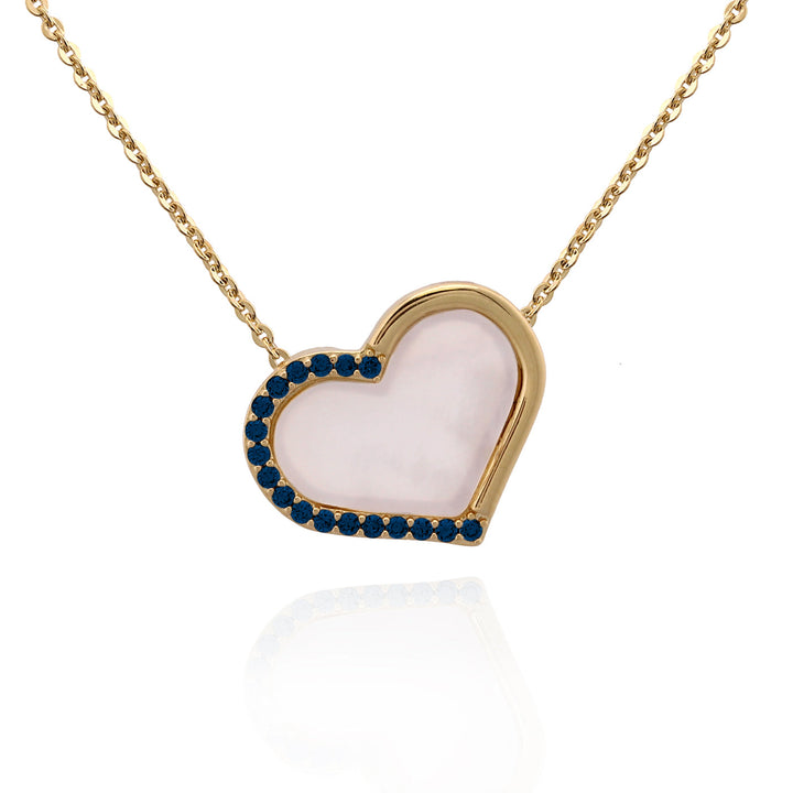 necklace half cz mother of pearl heart