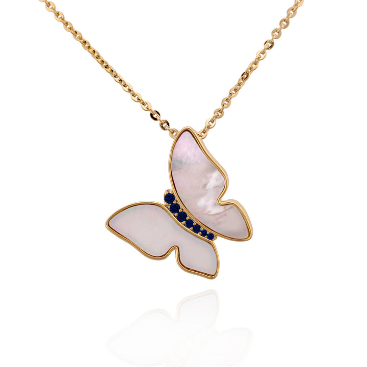 necklace mother of pearl butterfly