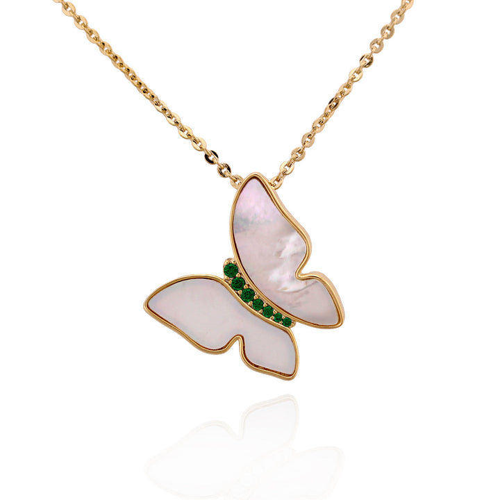 necklace mother of pearl butterfly