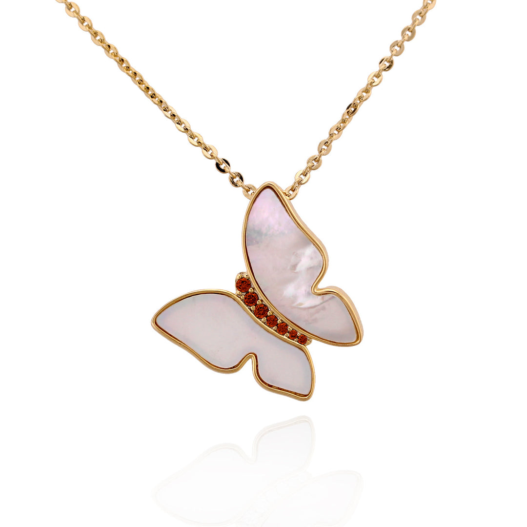 necklace mother of pearl butterfly
