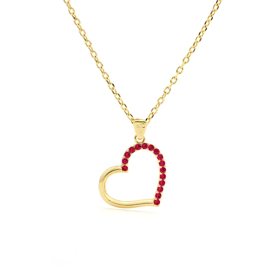necklace sideways heart outline