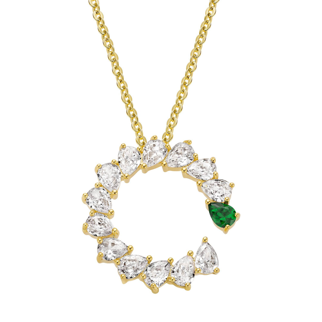 necklace open round droplets