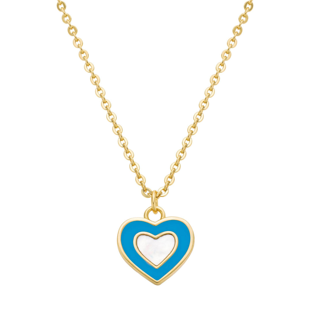 necklace mop enamel heart