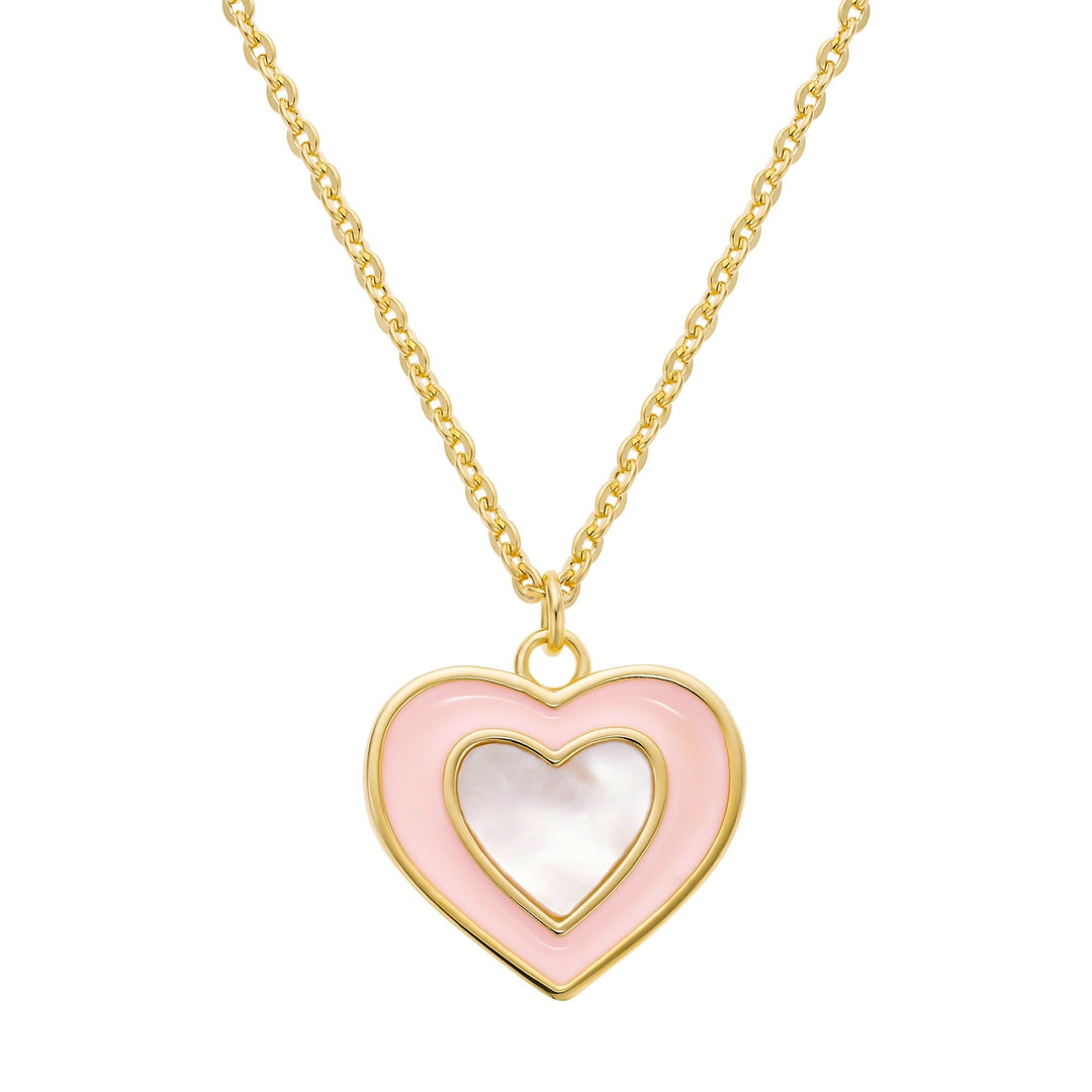 necklace mop enamel heart