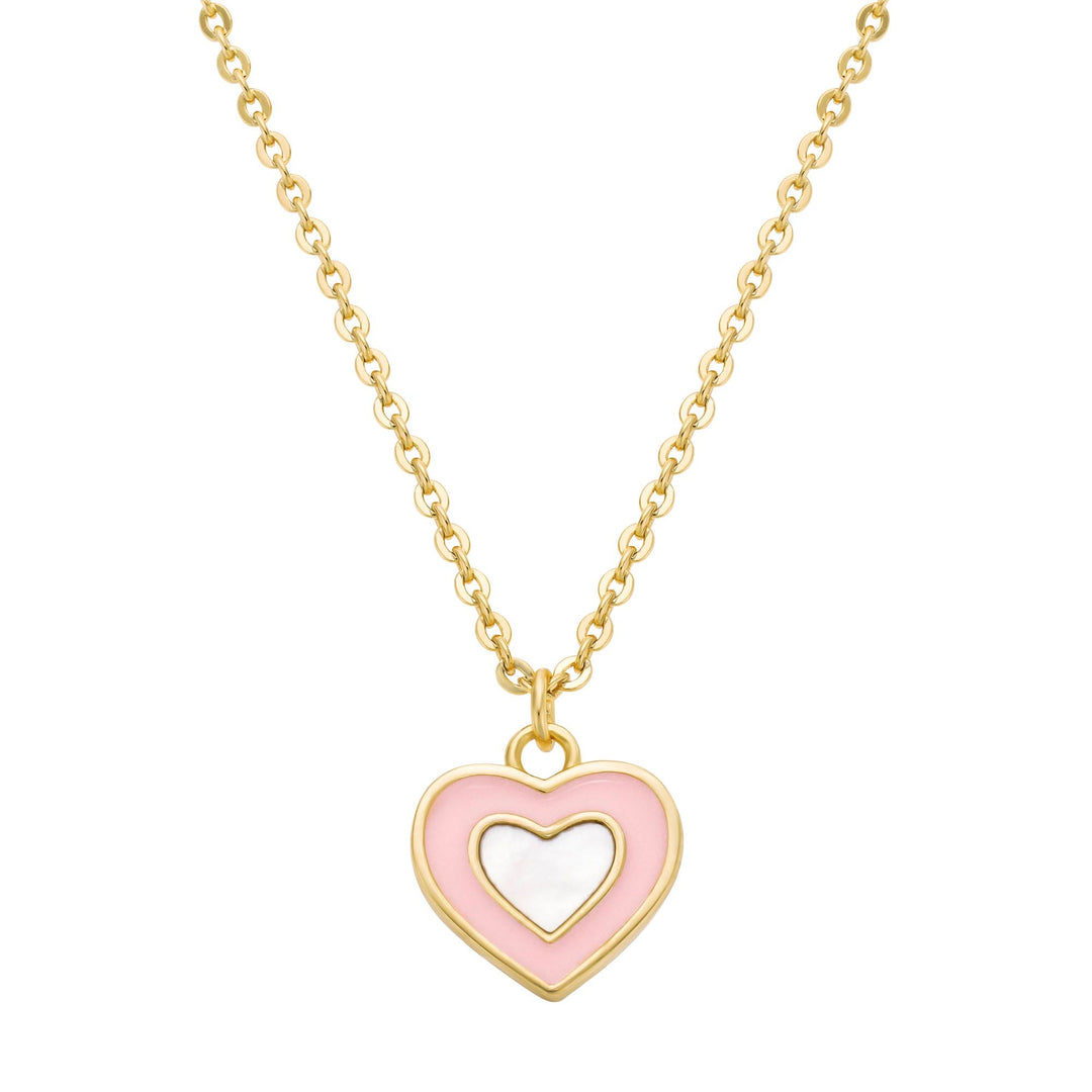 necklace mop enamel heart