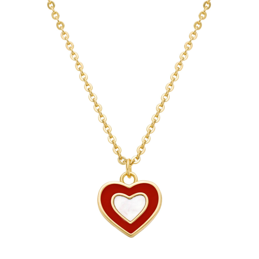 necklace mop enamel heart