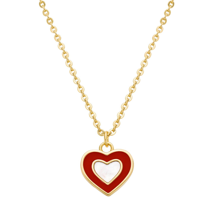 necklace mop enamel heart