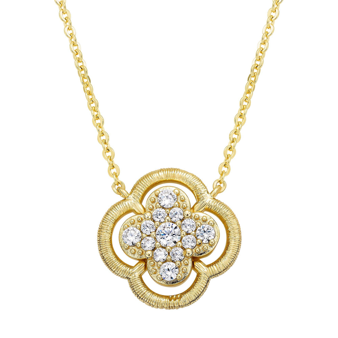 necklace piped outline clover