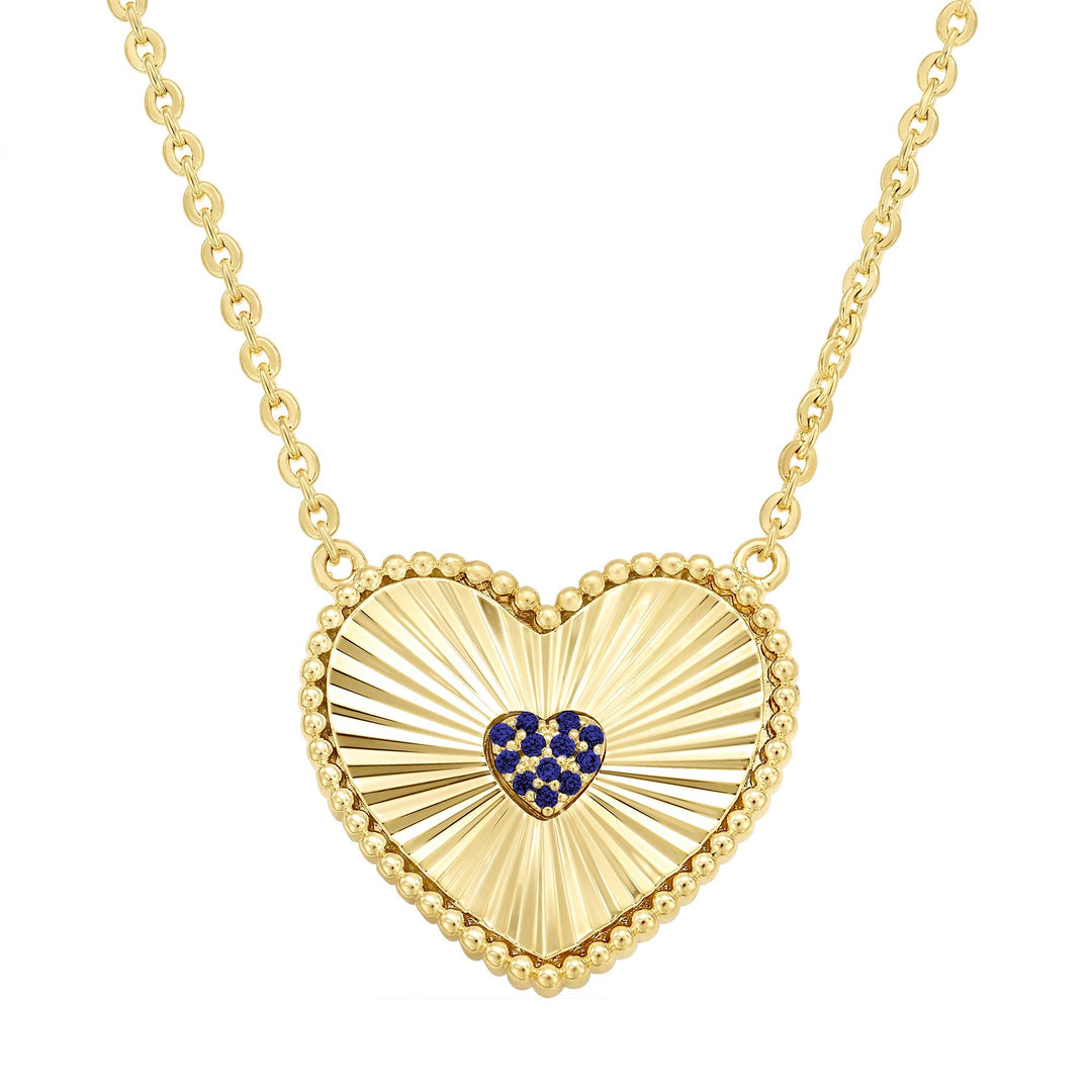 necklace pleated fan heart
