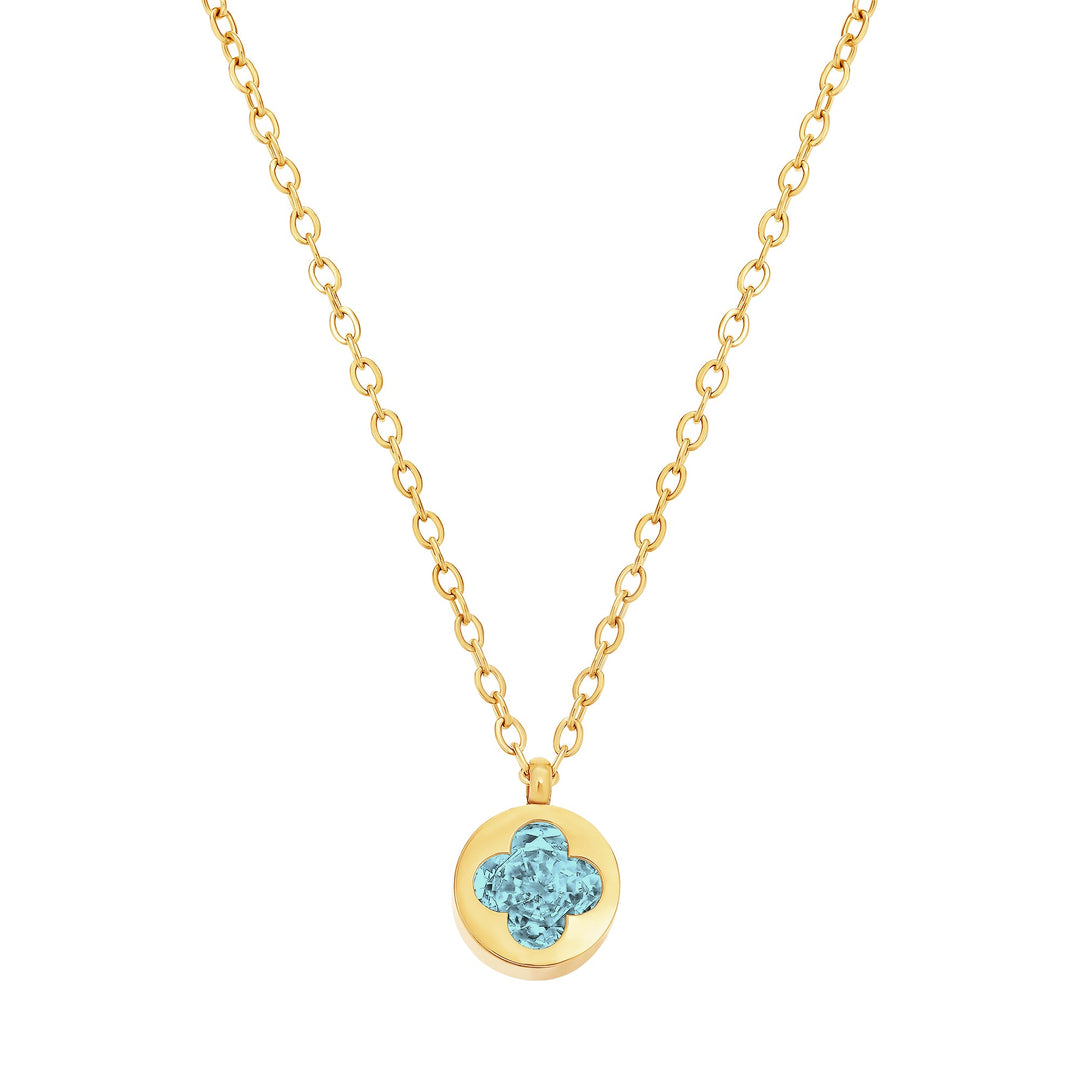 necklace cut out clover stone
