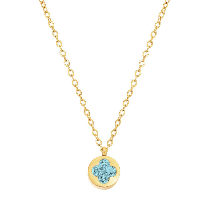 necklace cut out clover stone
