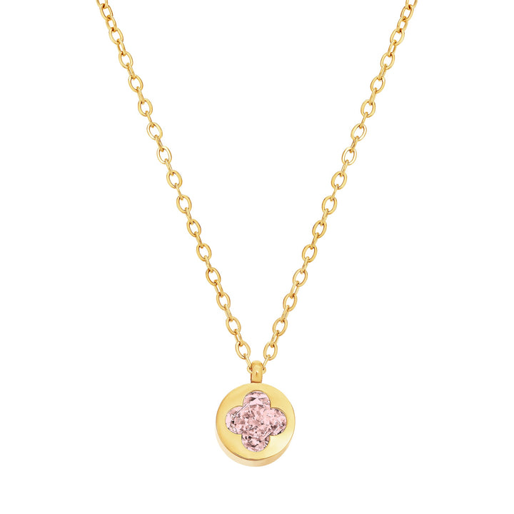necklace cut out clover stone